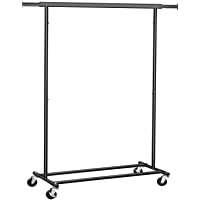 SONGMICS Estante de Ropa para Cargas Pesadas- Soporte de Ropa Rodante- 90 kg de Carga- con Riel de Suspensión extensible…